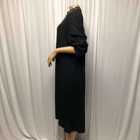 Grace Dresses Womens Size 2X Black Stretchy Turtleneck Shift Dress Classic NEW - Picture 3 of 7